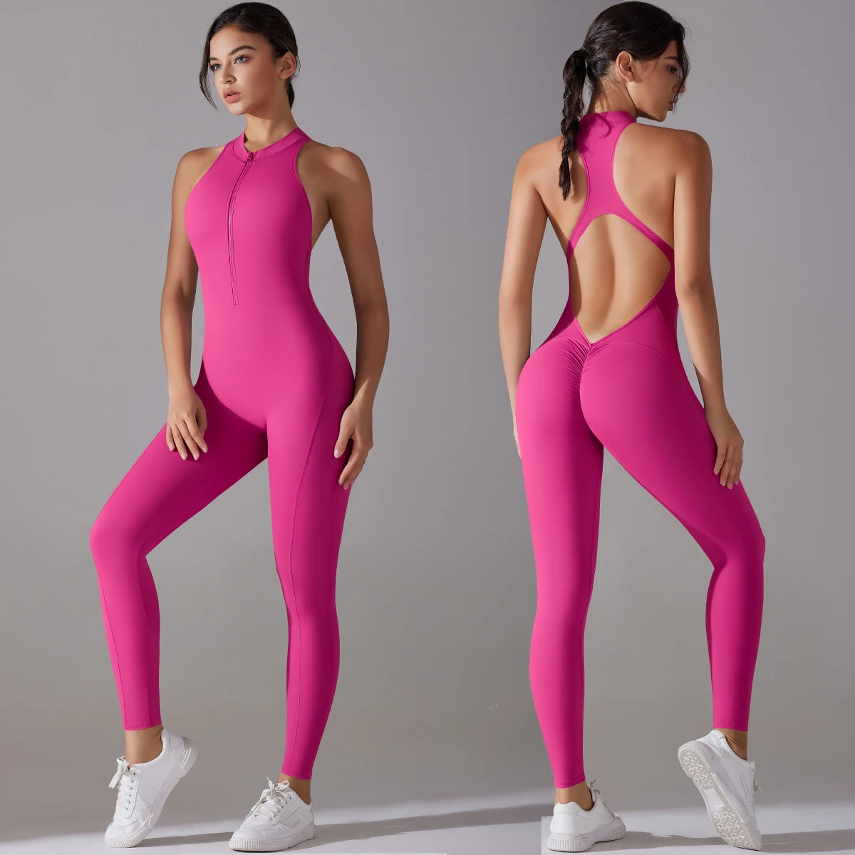 Hollow Backless Fitness Jumpsuit